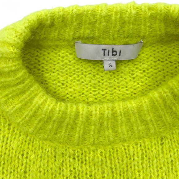 Tibi Cozette Alpaca Neon Green Wool Blend Sweater Women's Small - Picture 4 of 9